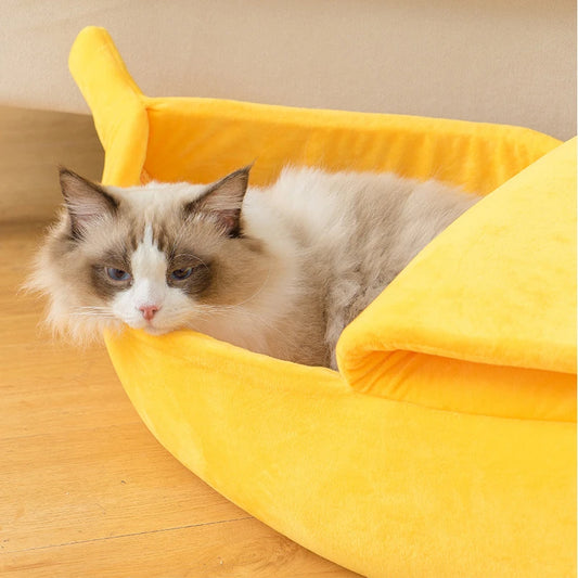 Panier pour chat style banane