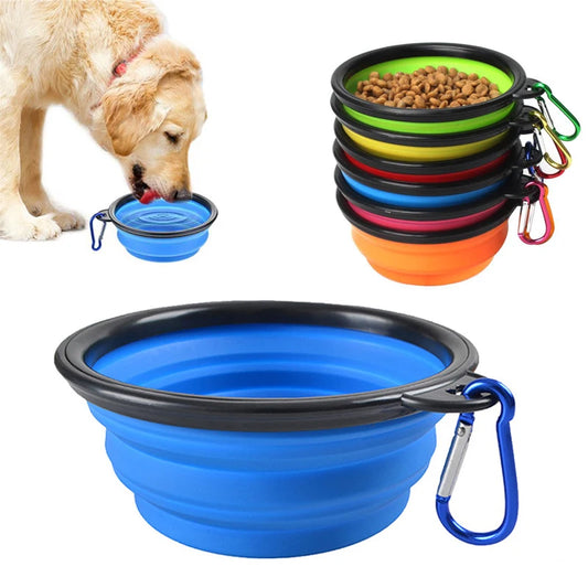 Gamelle pliable chien en silicone avec mousqueton 350ml